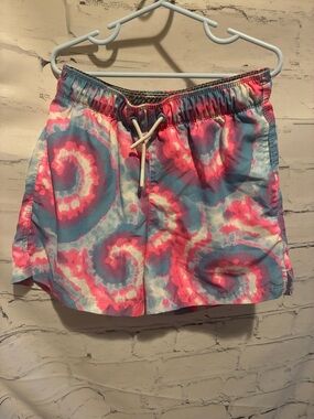 art class Kids Tie-Dye Swim Trunks in Pink, Blue, White